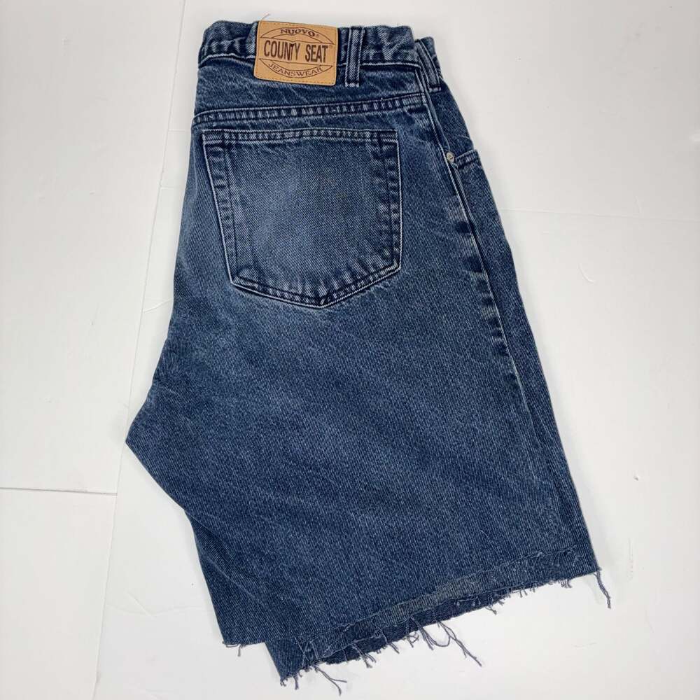 Vintage County Seat Nuovo Men Denim Cut-Off Shorts Size 36R